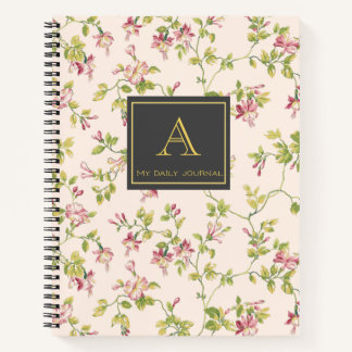   Monogram Floral Journal Notitieboek