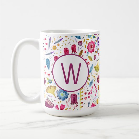 Monogram Floral Koffiemok (Links)