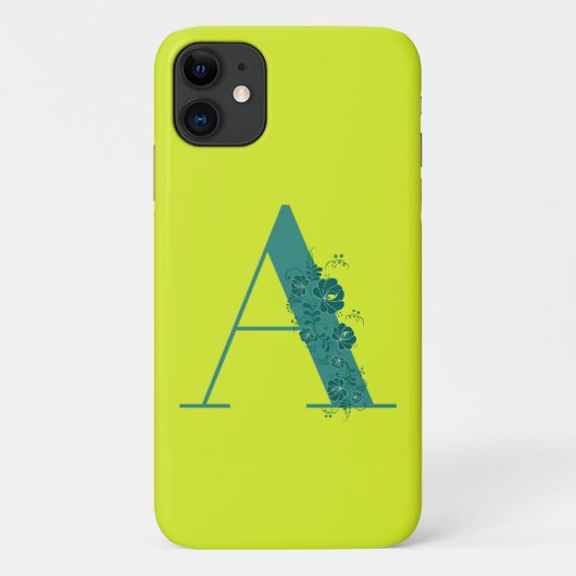 Monogram Floral Letter A iPhone Case (Achterkant)
