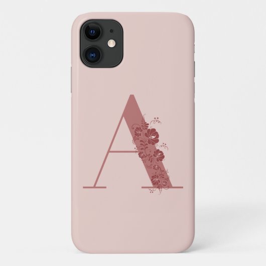 Monogram Floral Letter A iPhone Case (Achterkant)