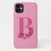 Monogram Floral Letter B iPhone Case (Achterkant)