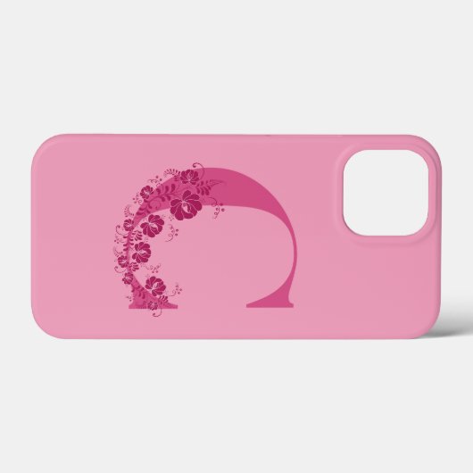 Monogram Floral Letter C iPhone Case (Achterkant (horizontaal))