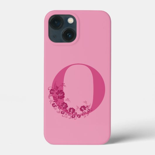 Monogram Floral Letter o iPhone Case (Achterkant)