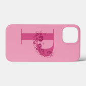 Monogram Floral Letter P iPhone Case (Achterkant (horizontaal))