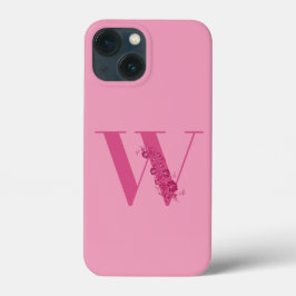 Monogram Floral Letter W iPhone Case