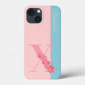 Monogram Floral Letter X iPhone Case (Achterkant)