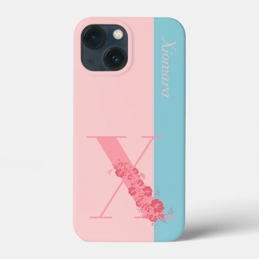 Monogram Floral Letter X iPhone Case (Achterkant)