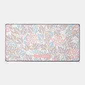 Monogram Floral Modern  Patroon Beige Roze Bureaumat (Voorkant)