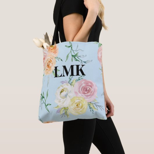 Monogram Floral Pattern Tote Bag (Dichtbij)