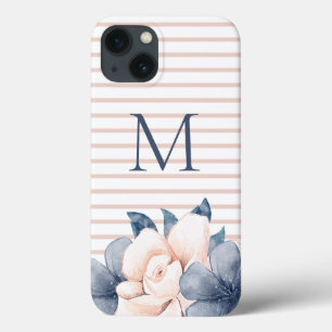 Monogram Floral Pink iPhone 13 Hoesje