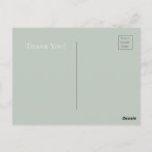 Monogram Floral Pink Gold Waterverf Hartelijk dank Briefkaart (Achterkant)