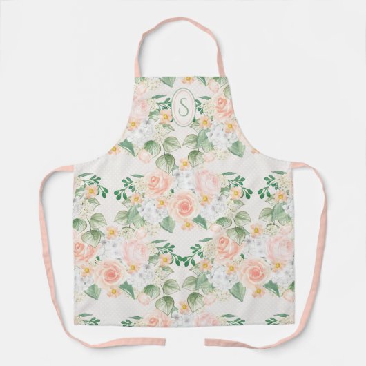 Monogram Floral Pink Peach Green Schort (Voorkant)