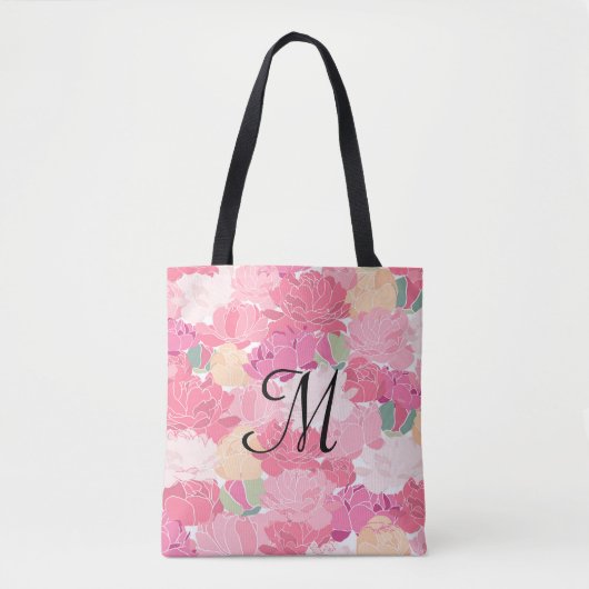 Monogram Floral Print Canvas tas (Voorkant)