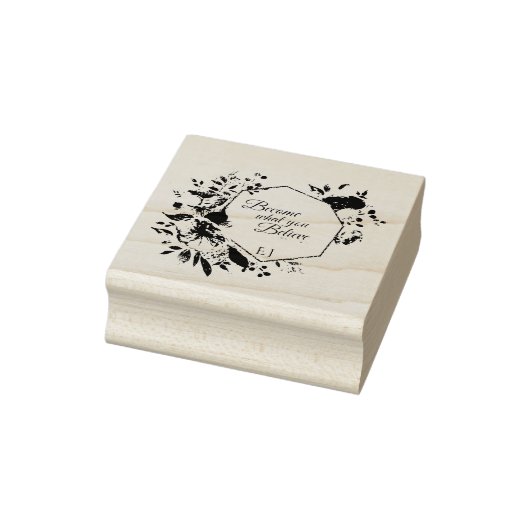 Monogram Floral Scripting Rubberstempel (Stempel)