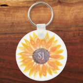 Monogram Floral Sleutelhanger (Voorkant)