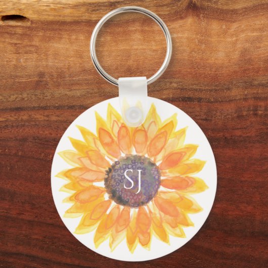 Monogram Floral Sleutelhanger (Voorkant)