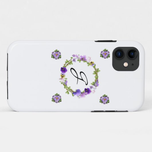 Monogram Floral Telefoon Case (Achterkant (horizontaal))