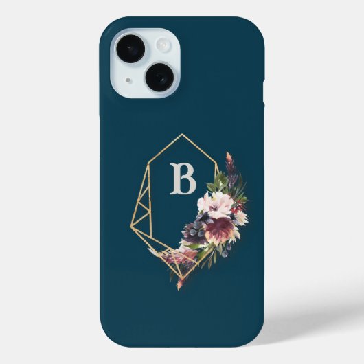 Monogram Floral Telefoon Case (Achterkant)