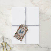  monogram Floral Terracotta Tiles Cadeaulabel (Met Touw)