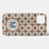  monogram Floral Terracotta Tiles Case-Mate iPhone Case (Achterkant (horizontaal))