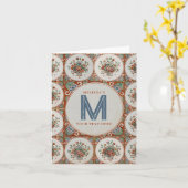 monogram Floral Terracotta Tiles Kaart (Gele Bloem)