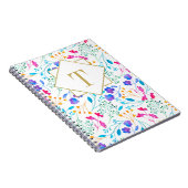 Monogram Floral Watercolour Spiral Notebook Notitieboek (Rechterzijde)