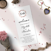 Monogram Floral Wedding Ceremony Programme
