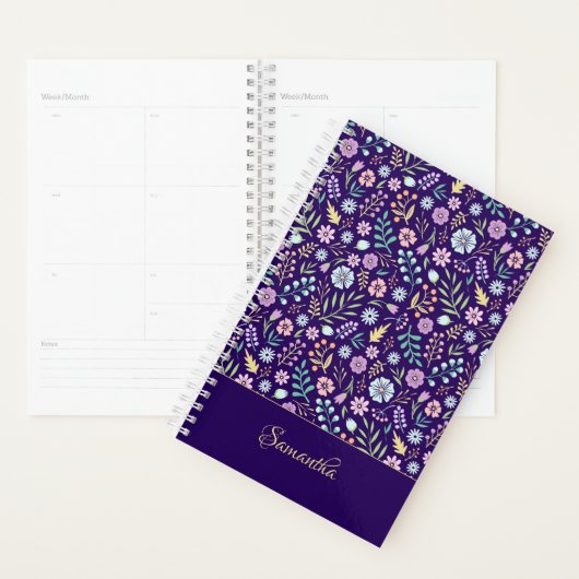 Monogram Floral Whimsical Boho Pattern Planner (Display)