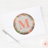 Monogram, Floral Wreator Sticker (Envelop)