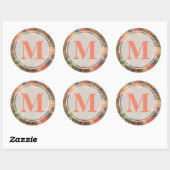 Monogram, Floral Wreator Sticker (Vel)