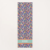 Monogram Floral Yoga Mat - Custom Initial Mat (Voorkant)