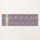 Monogram Floral Yoga Mat - Custom Initial Mat (Voorkant (horizontaal))