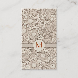 monogram florale visitekaartjes