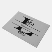 Monogram Flourish Letter L met naam Deurmat (Schuin)