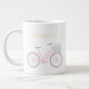 Monogram Flower Bicycle Cute Pastel Jumbo Mok