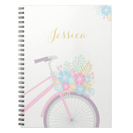 Monogram Flower Bicycle Notitieboek (80 pagina's B (Voorkant)