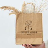 Monogram Flower Custom Weddenschap Bag Rubberstempel