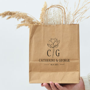 Monogram Flower Custom Weddenschap Bag Rubberstempel