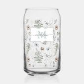 Monogram Flowers and Fern Leaves Floral Botanical (Recto)