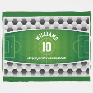 Monogram Football Voetbal Sport Groen Fleece Deken