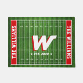 Monogram football voor familie | Aangepaste kleure Deurmat (Voorkant)