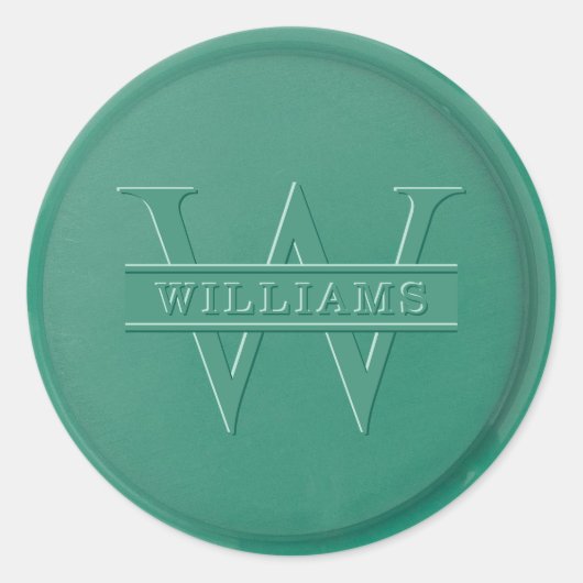 Monogram Forest Green Wax Seal Sticker (Voorkant)