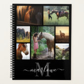 Monogram Foto Collage Black White Naam Planner (Voorkant)