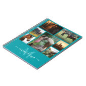 Monogram Foto Collage Blauwgroen Notitieboek Aange (Linkerzijde)