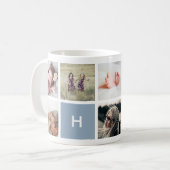 Monogram Foto Collage Mok | Leisteen (Voorkant links)