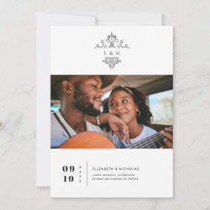 monogram Foto De datum opslaan Save The Date
