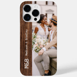 Monogram Foto Koppel Houten Gepersonaliseerde Naam Case-Mate iPhone 14 Pro Max Hoesje