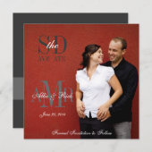 Monogram Foto Save the Date Trouw Aankondiging (Voorkant / Achterkant)