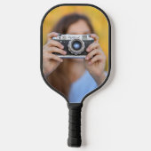 Monogram Fotocollage Aangepaste Kleur Pickleball P Paddle (Achterkant)
