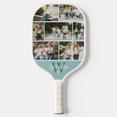 Monogram Fotocollage Aangepaste Kleur Pickleball Paddle (Voorkant)